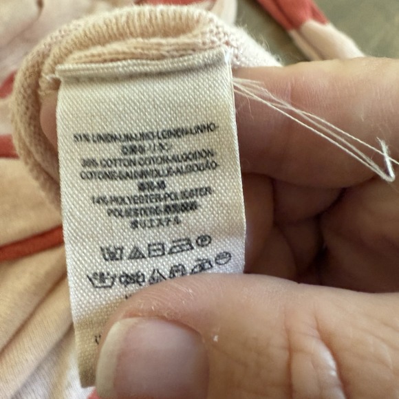 Free People FP Beach Womens Small Pink Oversized Linen Blend Henley Sweater - Picture 6 of 8